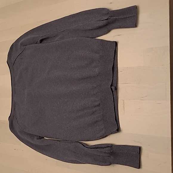 EUC Valentino Red Grey Wool/Cashmere Blend Rosette Button Front Cardigan - Picture 11 of 17